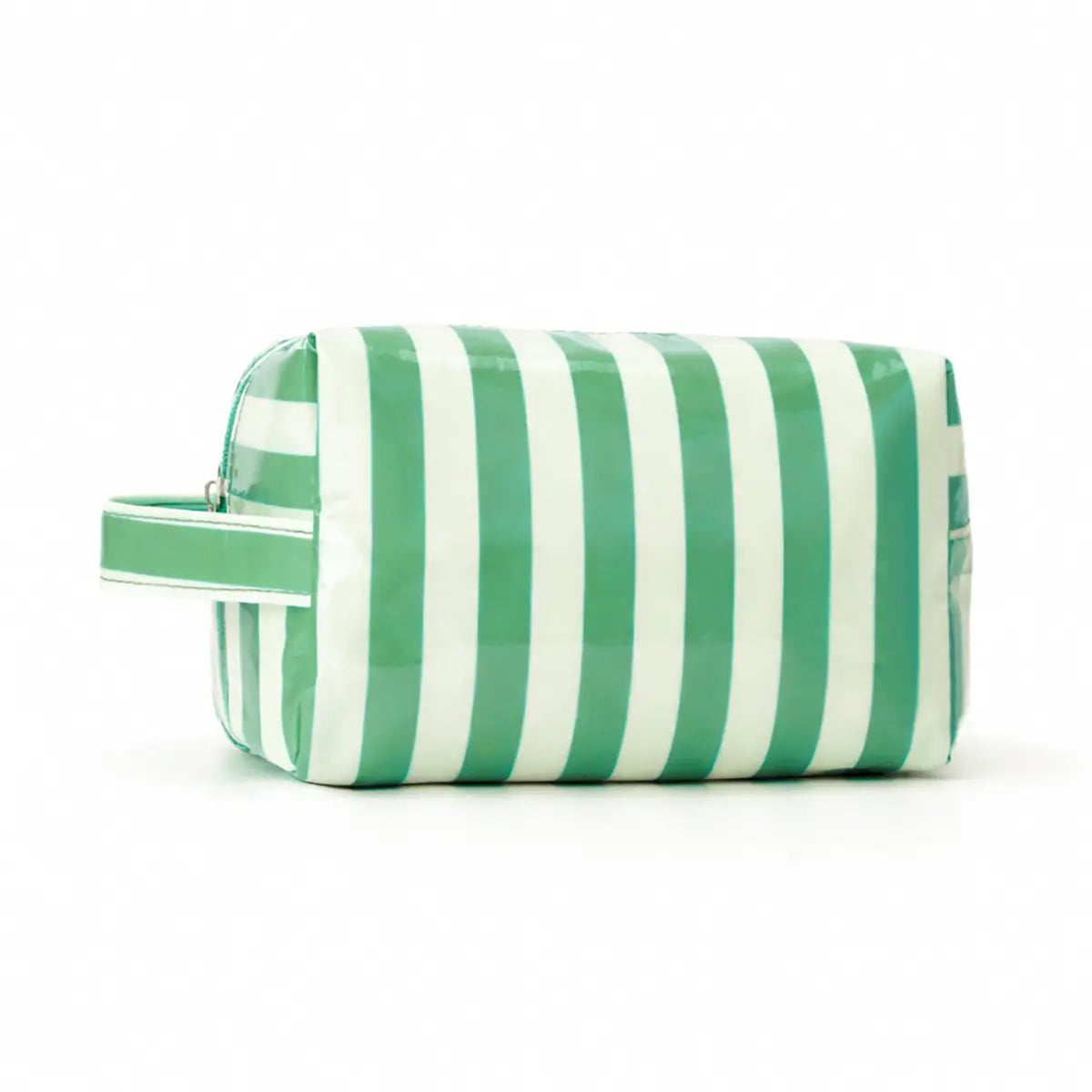 Waterproof Makeup Bag | Green Stripe