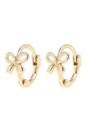 Micro Huggie Hoop Earrings | Betsy Tied Bow