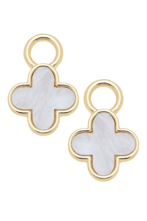Huggie Charm | Set of 2 | White Marbled Clover