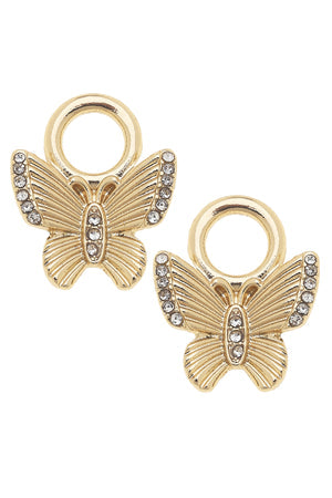 Huggie Charm | Set of 2 | Rhinestone Butterfly