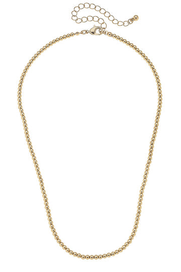 Mini Walker Ball Bead Charm Necklace Base | Shiny Gold