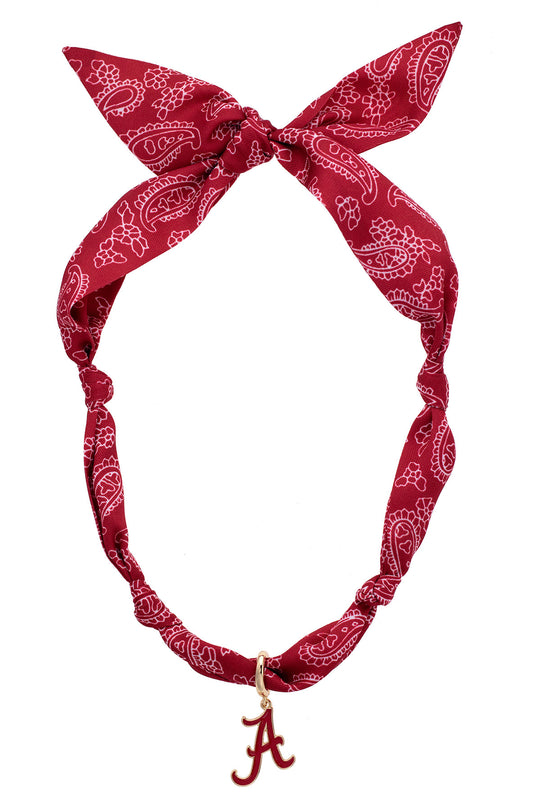 Alabama Crimson Logo Bandana Scarf Necklace