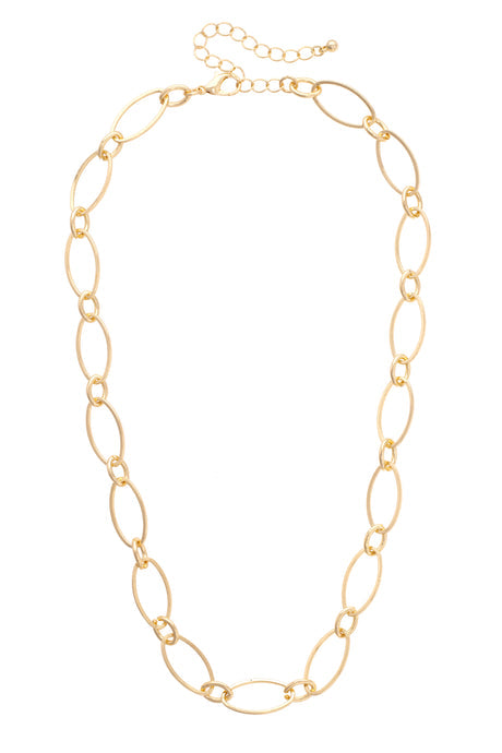 Robyn Dainty Oval Link Necklace Base | Shiny Gold