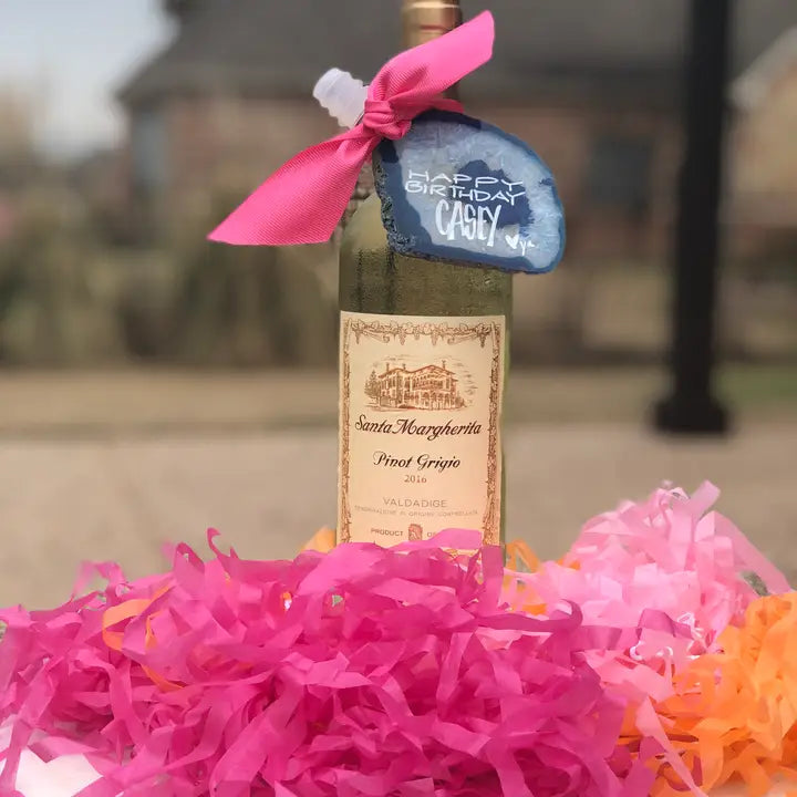 Agate Wine Stopper | Black/Grey