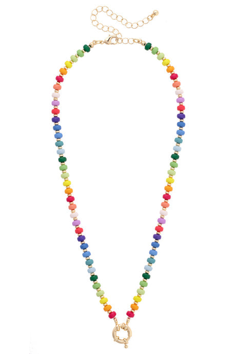 Sunday Rainbow Beaded Necklace Base | Shiny Gold