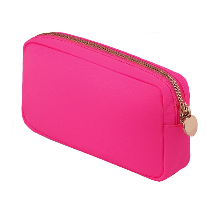 Nylon Cosmetic Travel Pouch - Fuchsia