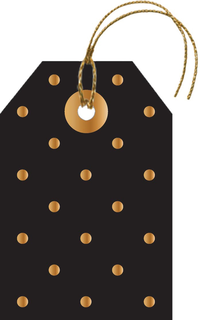 Gift Tags | Gold Swiss Dots | Black