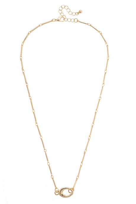 Dolly Delicate Rectangle Link Necklace Base | Shiny Gold