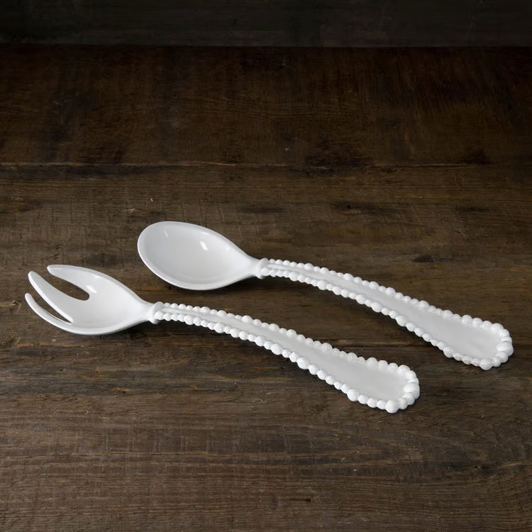 VIDA Alegria Large Salad Servers | White