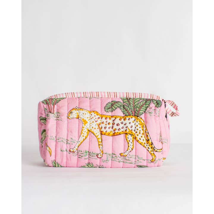 Liana Pink Quilted Cosmetic Bag