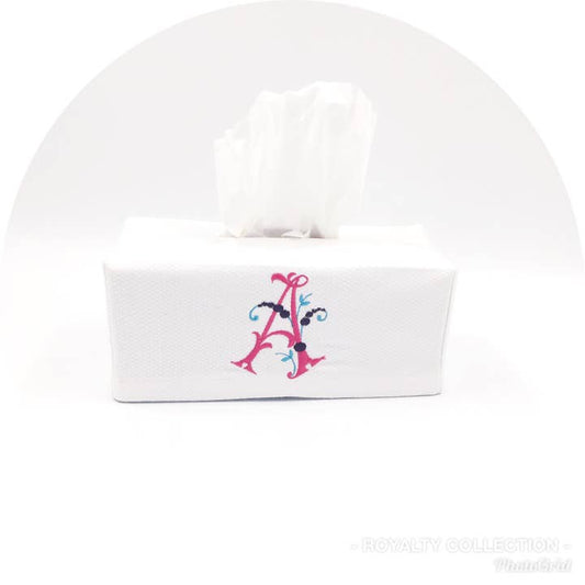 Cotton Pique Rectangle Tissue Box Cover | White