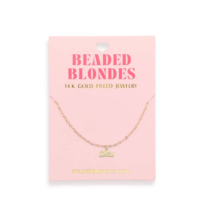 Ole Miss Logo Charm Necklace