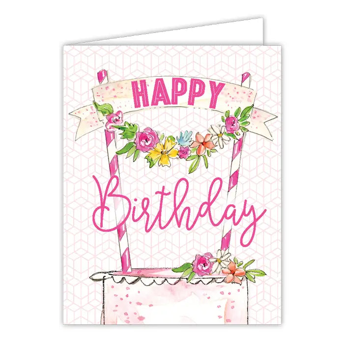 Greeting Card | Birthday | Cake with Flowers