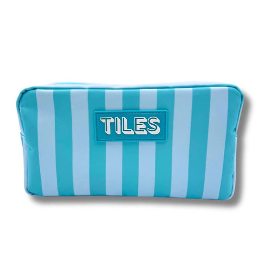 Premium Mahjong Tile Bag | Green & Blue Stripes