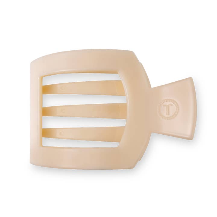 Teleties Flat Square Hair Clip | Almond Beige | Assorted Sizes
