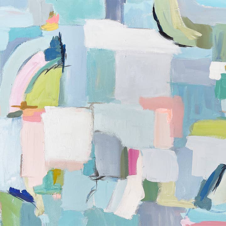 Pastel Blues Stretched Canvas