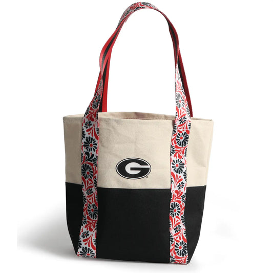 Canvas Mini Tote with Floral Straps | Georgia