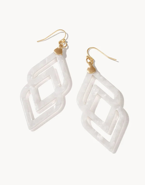 Deco Drama Earrings White Shimmer