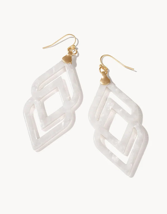 Deco Drama Earrings White Shimmer