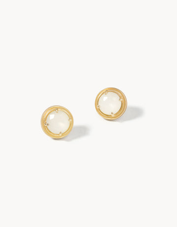Crema Stud Earrings Frosted White