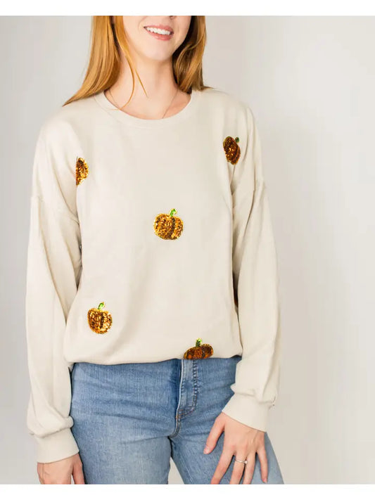 Sequin Pumpkin Patch Sweatshirt