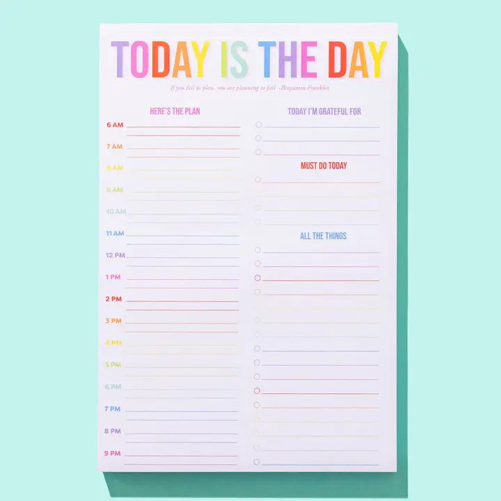 Daily Planner Notepad | Today Is The Day