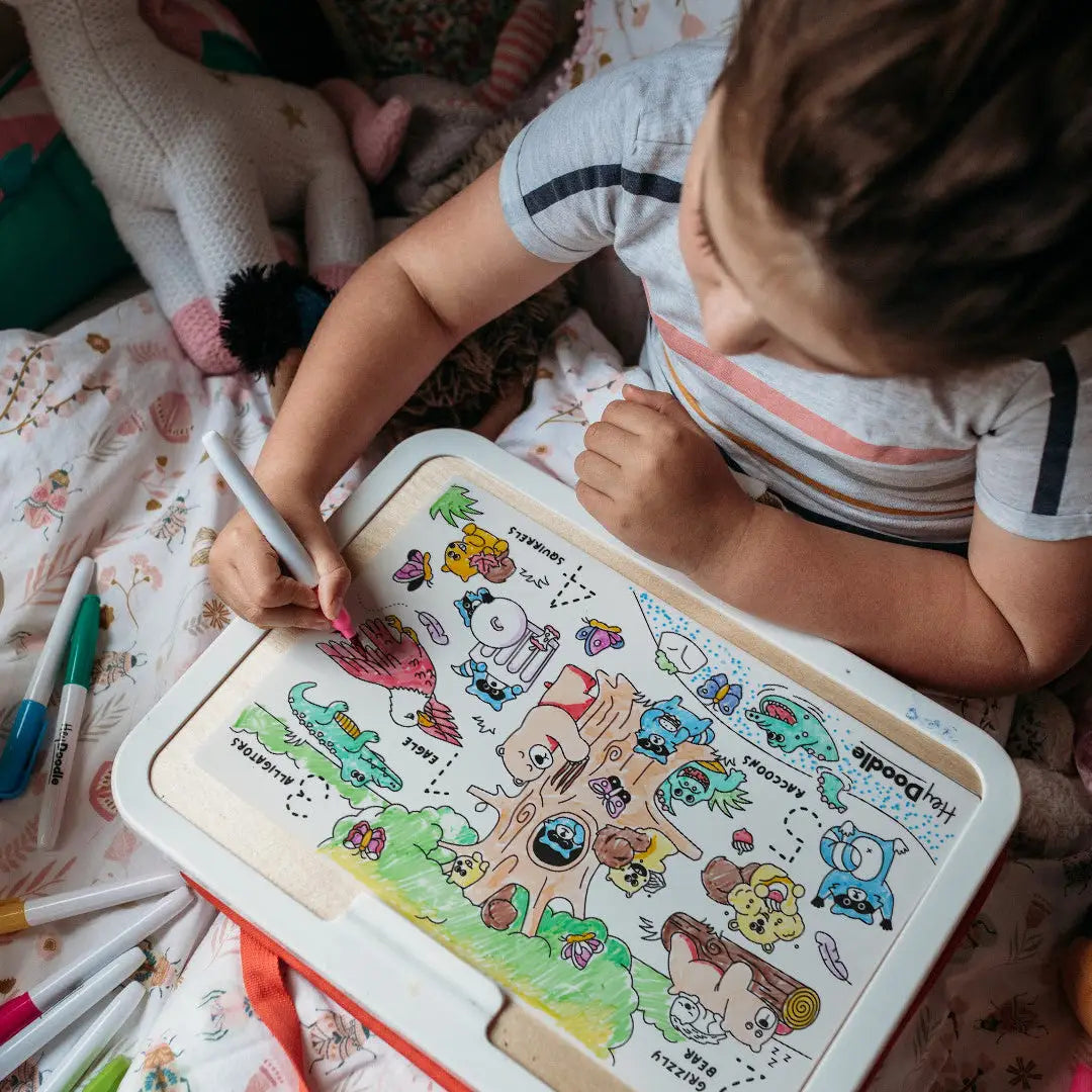 Mini Coloring & Doodle Mat | American Animals