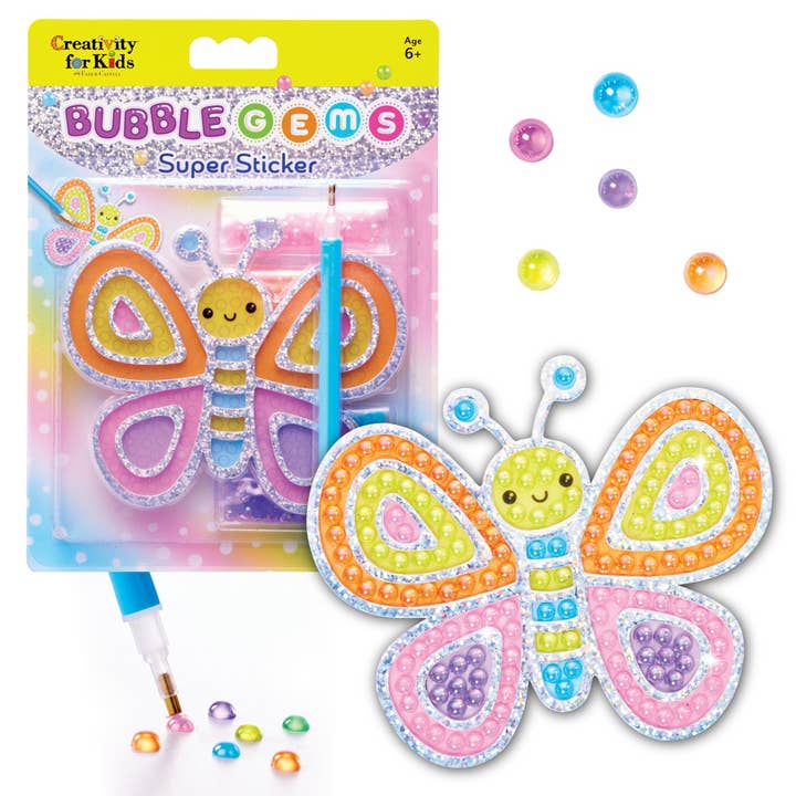 Super Sticker Diamond Painting Kit | Butterfly Bubble Gems
