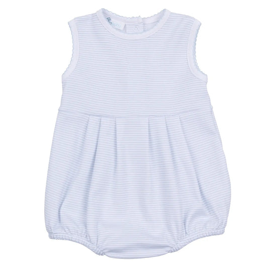 Mini Stripes Sleeveless Bubble | Light Blue