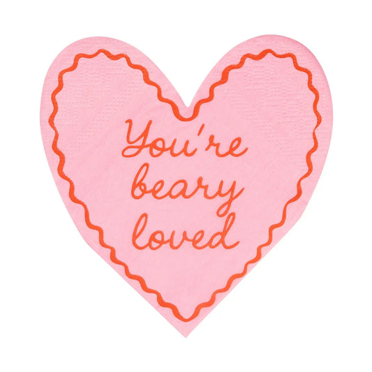 Heart Shaped Cocktail Napkins | Beary Loved
