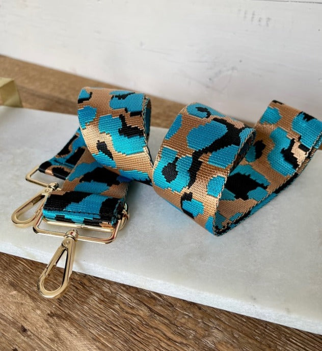 Bag Strap - Leopard Turquoise