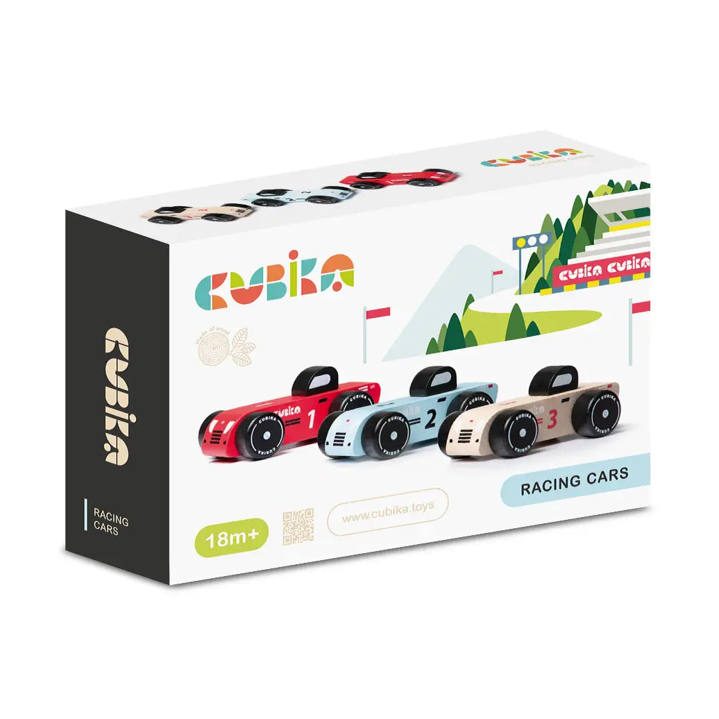Cubika | Wooden Vehicle Set Racing Cars
