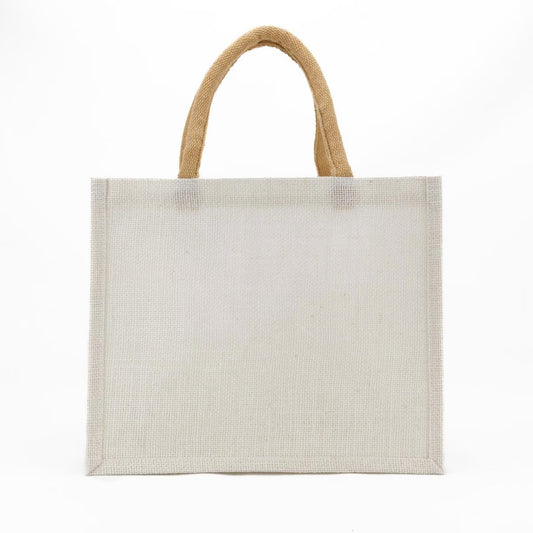 Jute Gift Tote - White