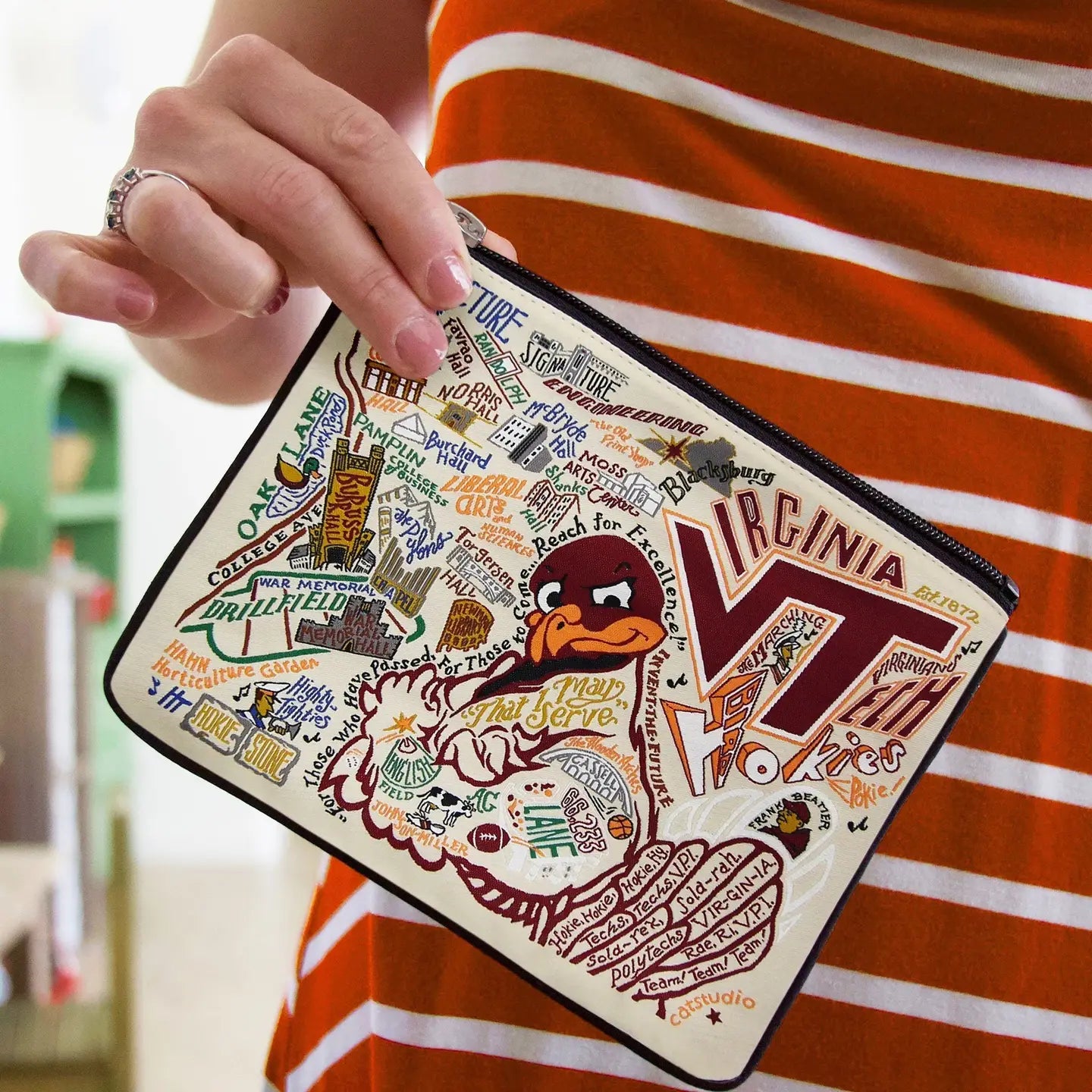 Virginia Tech University Collegiate Zip Pouch