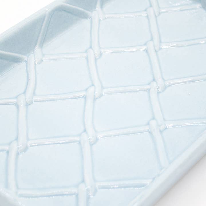 Textured Guest Towel Tray | Light Blue