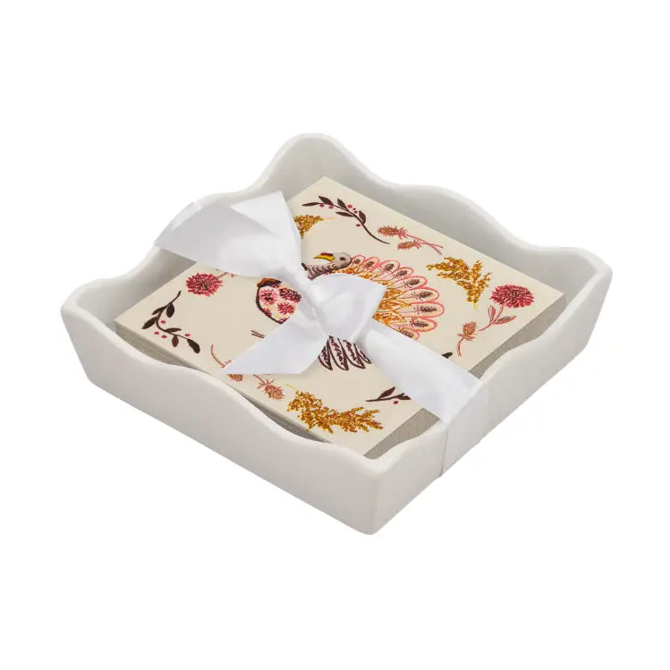 Ceramic Cocktail Napkin Tray | Amber Harvest