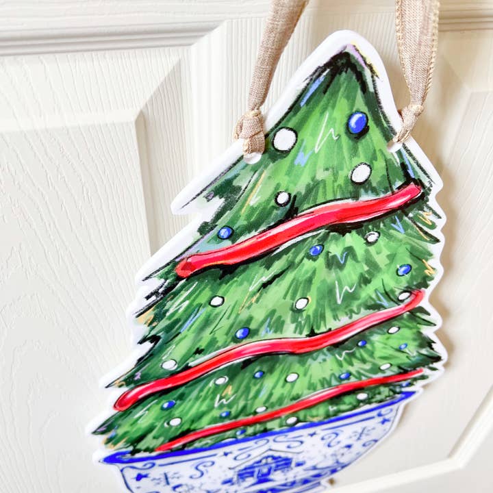Door Hanger | Chinoiserie Christmas Tree