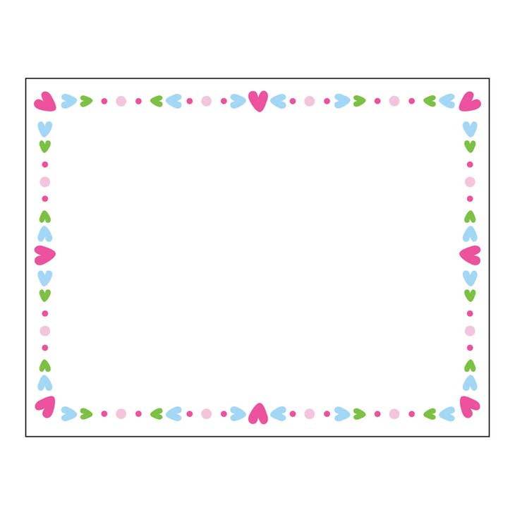 Heart Border Flat Stationery