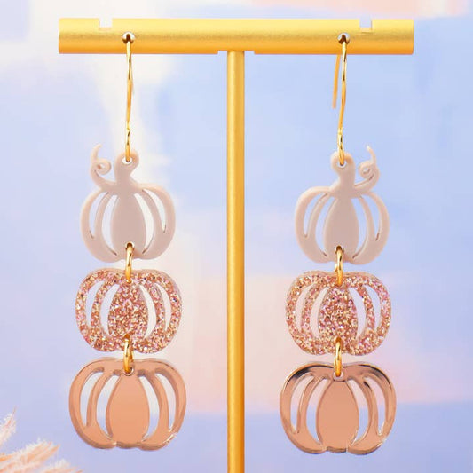 Stacked Pumpkin Earrings | Rose Gold