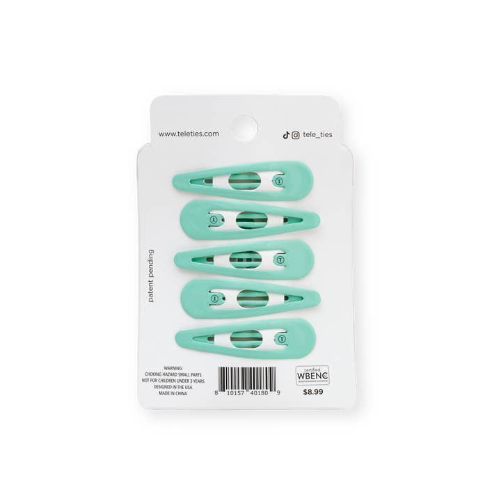 Teleties | Snap Clip | 6 Count | Totally Turquoise