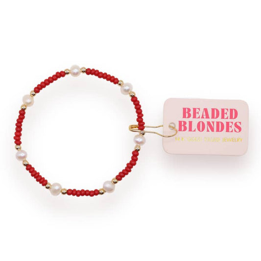 Crimson Red Pearl Bracelet