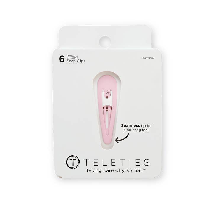 Teleties | Snap Clip | 6 Count | Pearly Pink