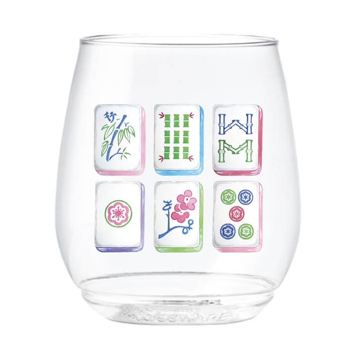14oz Wine Tossware Cups | Mahjong Tiles