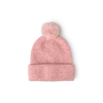 Knit Ultra Soft Pom Hat | Pink