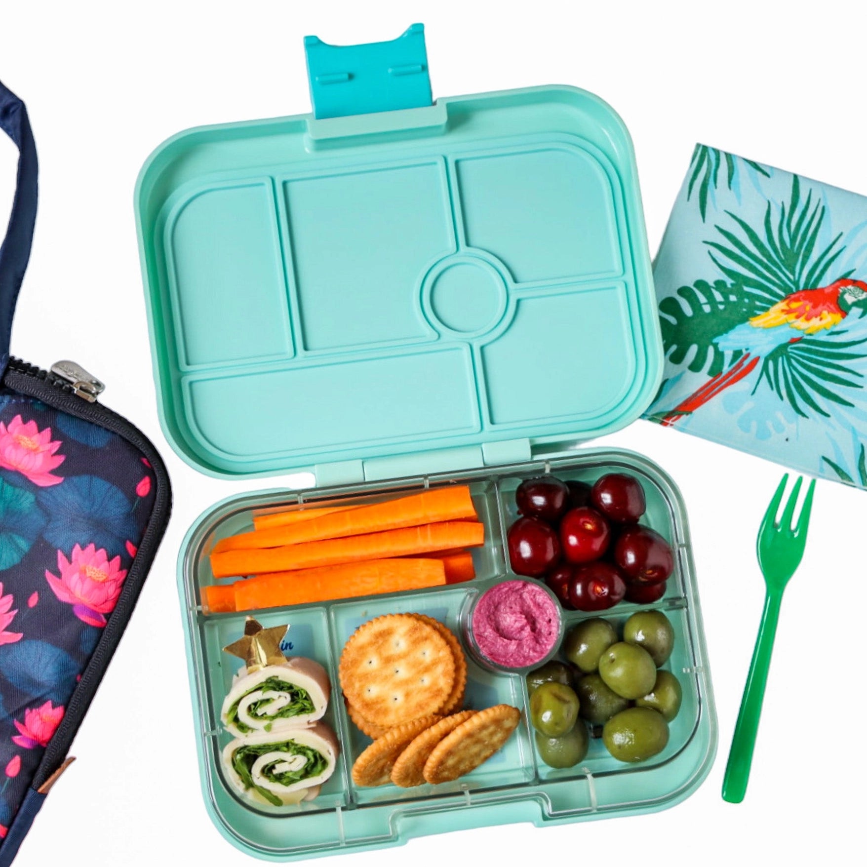 Yumbox Surf Blue Race Cars 6 Compartment Bento Box