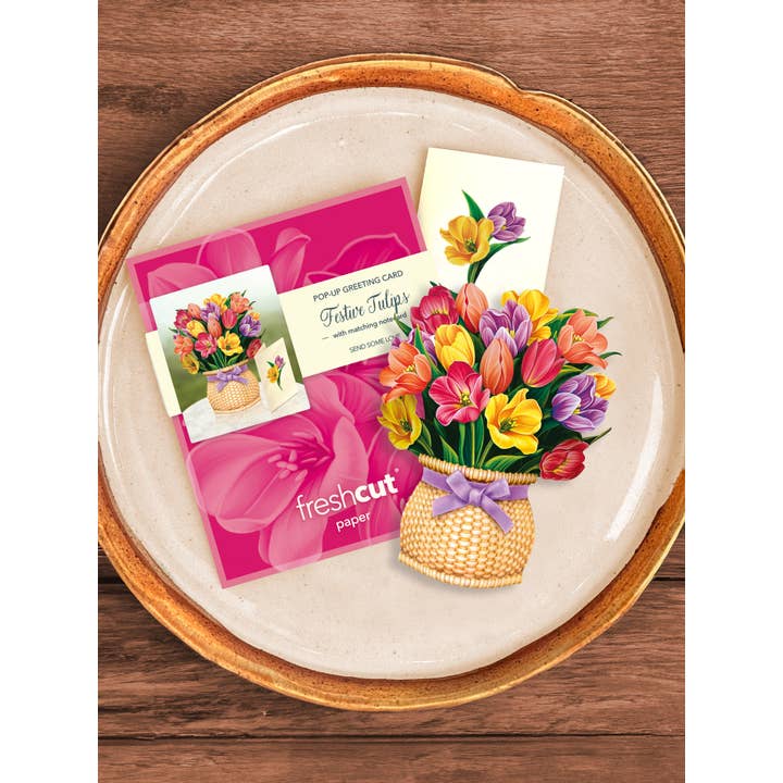 Mini Pop-Up Greeting Cards | Festive Tulips