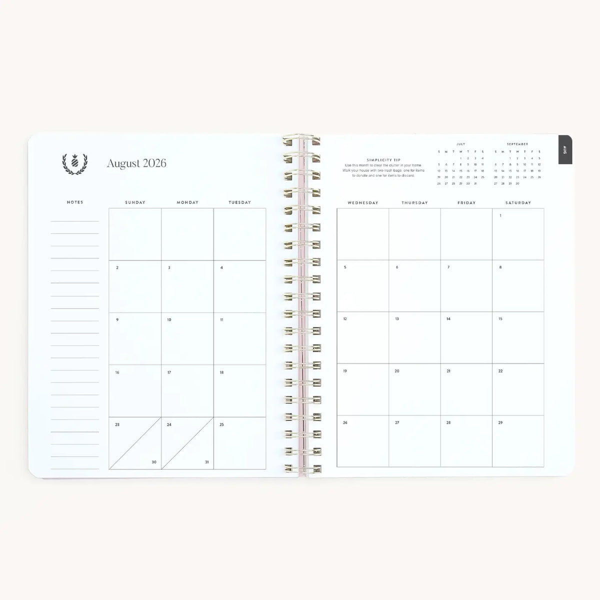 2026-2027 Large Softcover Weekly Simplified Planner | Misty Meadow