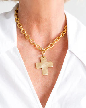 Solid Gold Cross Necklace