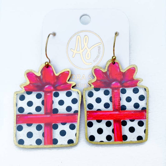 Christmas Earrings | Black & White Dot Christmas Gifts