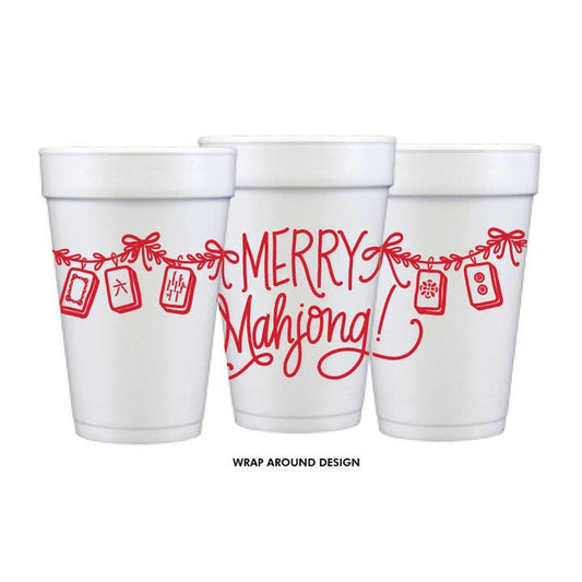 Foam Cups | Red Merry Mahjong